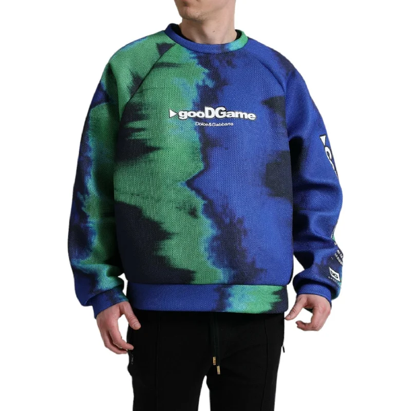 Dolce & Gabbana Multicolor Graphic Crew Neck Pullover Sweater Angora Wool Cozy