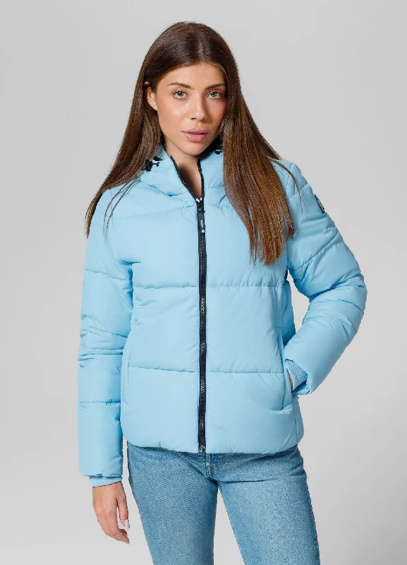 Women's winter hooded jacket Vista Denim Fabric Leather Fabric Suede Fabric
