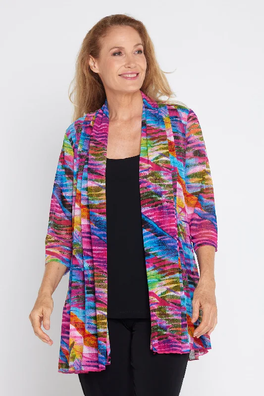 Lexie Easy Fit Jacket - Rainbow Mirage Nylon Fabric Polyester Fabric Spandex Fabric