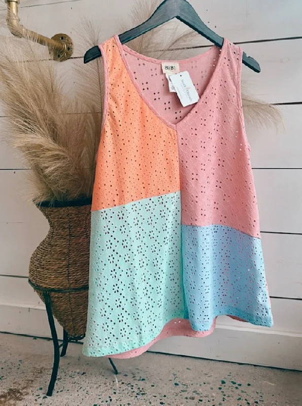 Peachy Keen Colorblock Tank Top yoga tank top