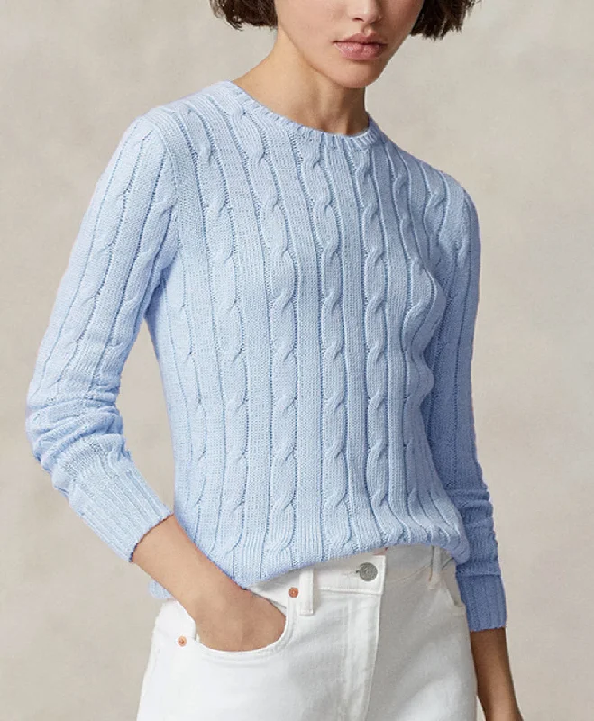 Sky Blue Cable Knit Sweater (Women) Slim Fit Regular Fit Oversized