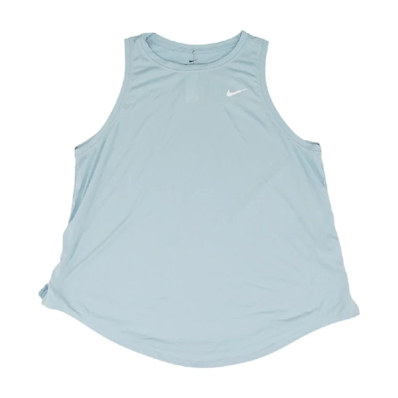 Blue Solid Active Tank low neck tank
