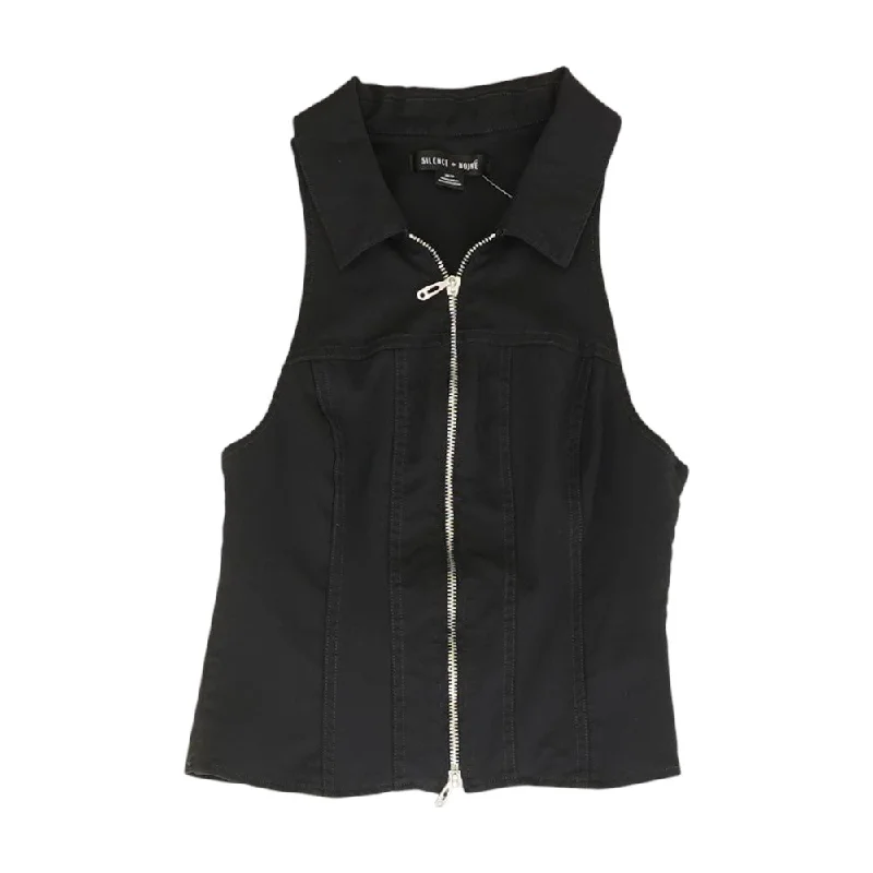 Black Solid Cropped Tank mint tank top