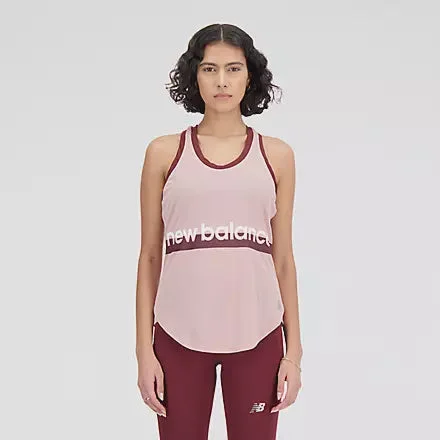 Woman's Accelerate Tank Print - PINK MOON ivory tank top