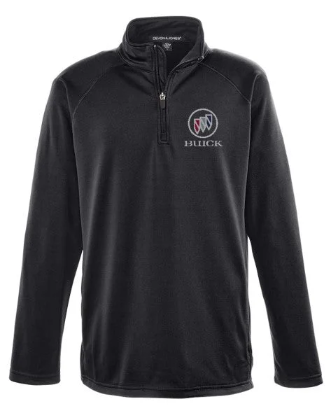 Buick Shield Stretch Athletic 1/4 ZIP Pullover Jacket Button Front Sweater