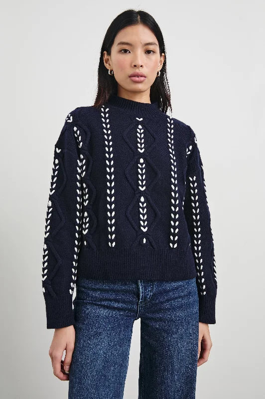TORI SWEATER - MIDNIGHT Elasticated Padded Insulated