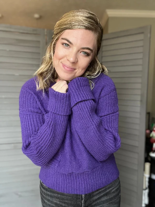 Pretty in Purple sweater Mesh Fabric Canvas Fabric Denim Fabric