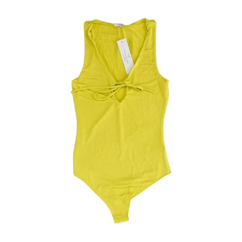 Neon Green Solid Bodysuit Tank layering tank top