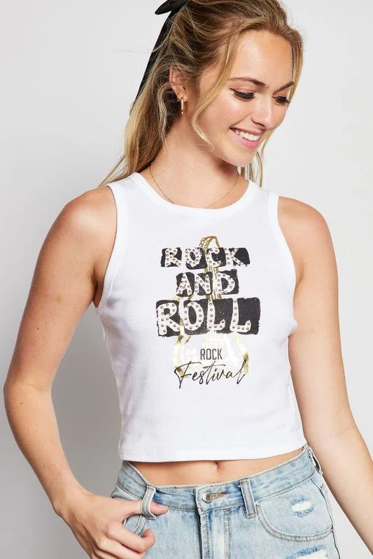Rock and Roll Rock Festival Tank Top lavender tank top