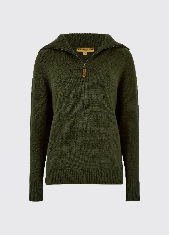 Rosmead Sweater - Olive Cable Knit Ribbed Knit Lace Knit