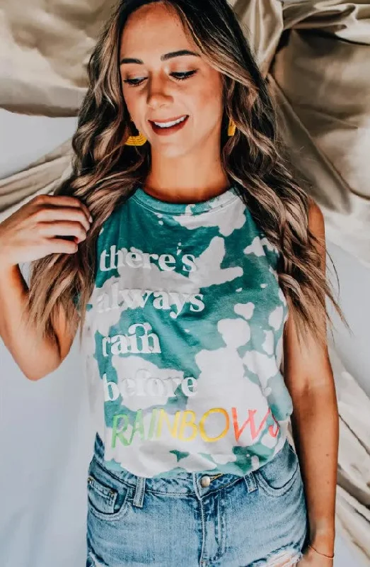 Rain Before Rainbows Tie Dye Graphic Tank mesh tank top