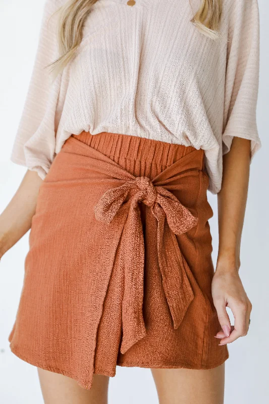 Always A Twist Wrap Mini Skirt spandex blend skirt