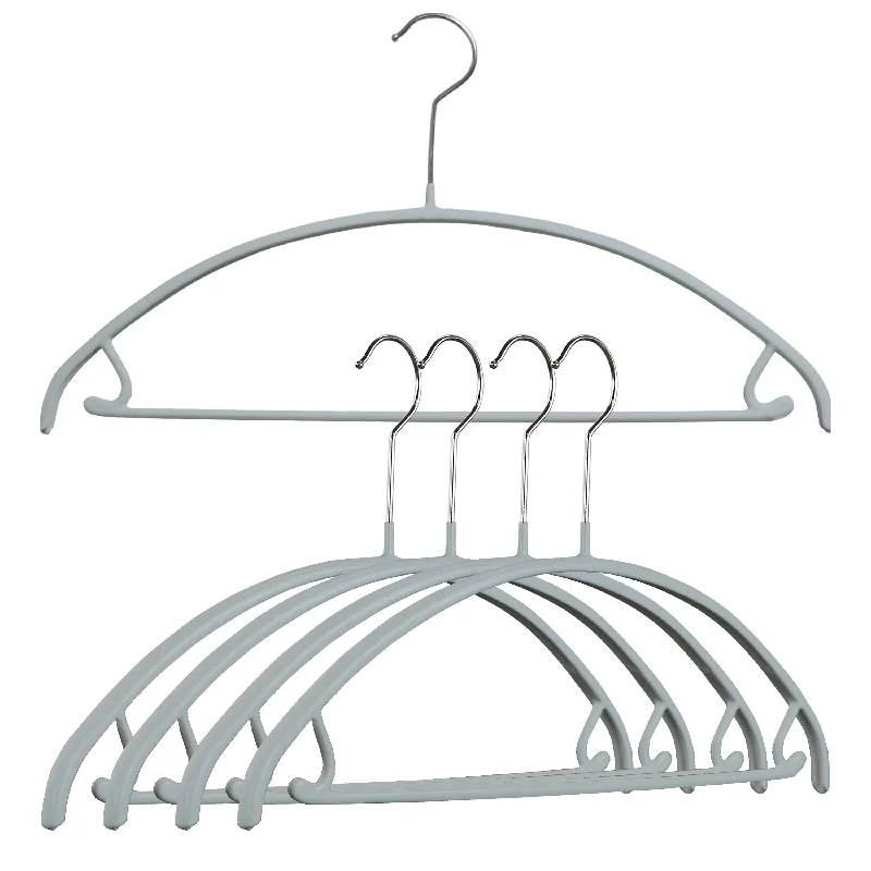 Euro Shirt, Sweater Hanger with Skirt Hooks, 42U, Silver Print Jacquard Patchwork