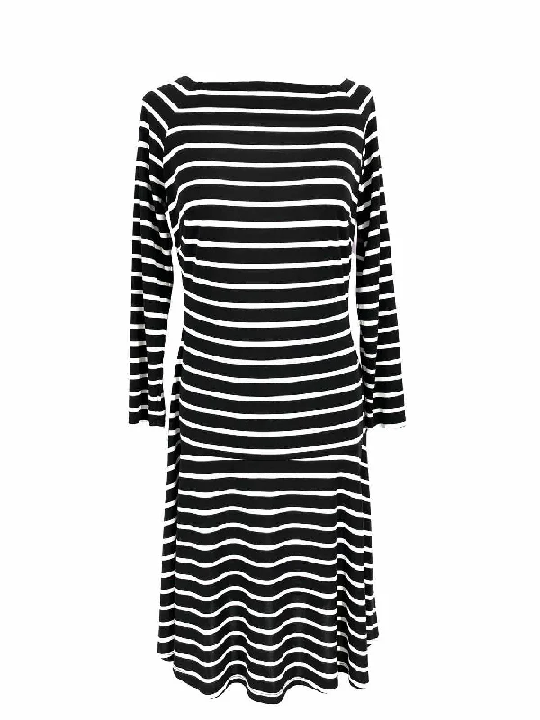 Lauren by RL Women's White/Black sheath Cotton Blend Plaid Size S sweater Dress Cashmere Blend Cotton Blend Poly Blend