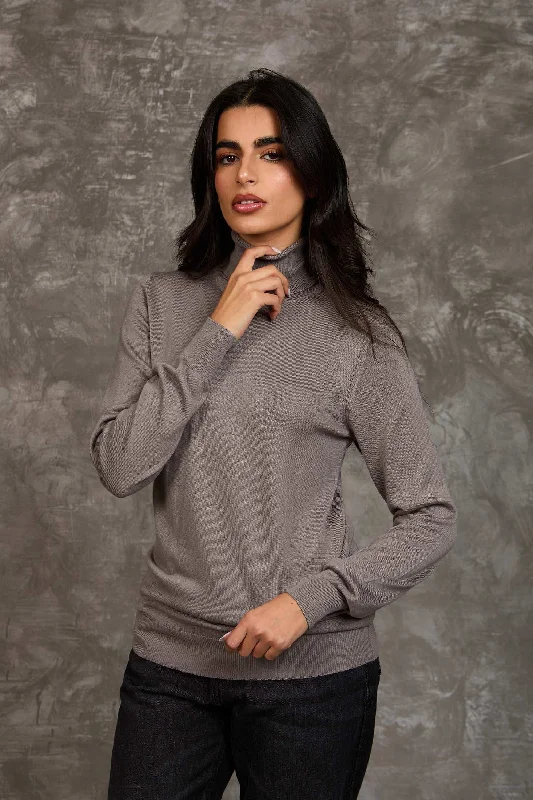 Women Regular Fit Pullover - Grey Elbow Length Sleeve
