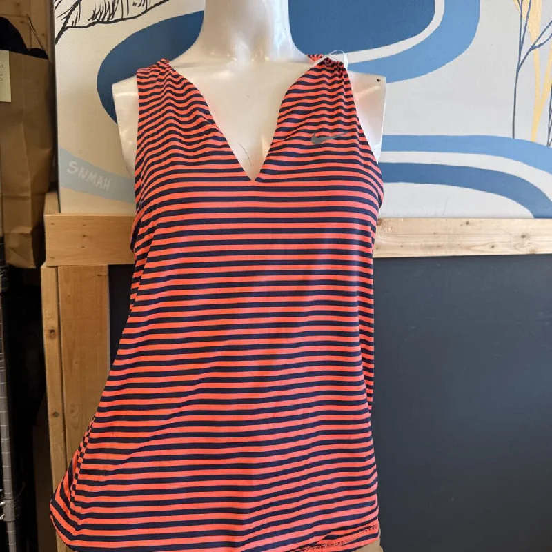 Nike - Women's Dri-Fit Tank Top - MSRP$55: Navy / Pink-women-LG strappy tank top