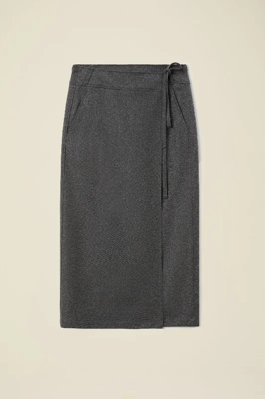 Tie Anthracite Skirt leather skirt bold