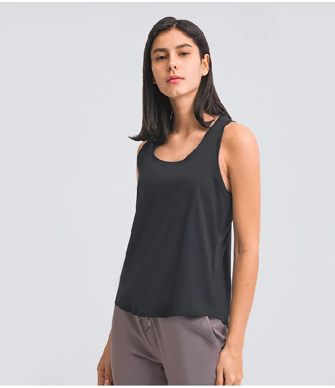 Women's Tank Top Black crossback tank top