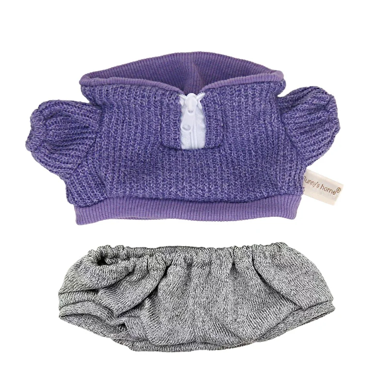 Maxbell Plush Doll Clothes Set Dress up for Little Girls Movie Doll Clothes Purple Knit Pullover Lapel Neck Sweater