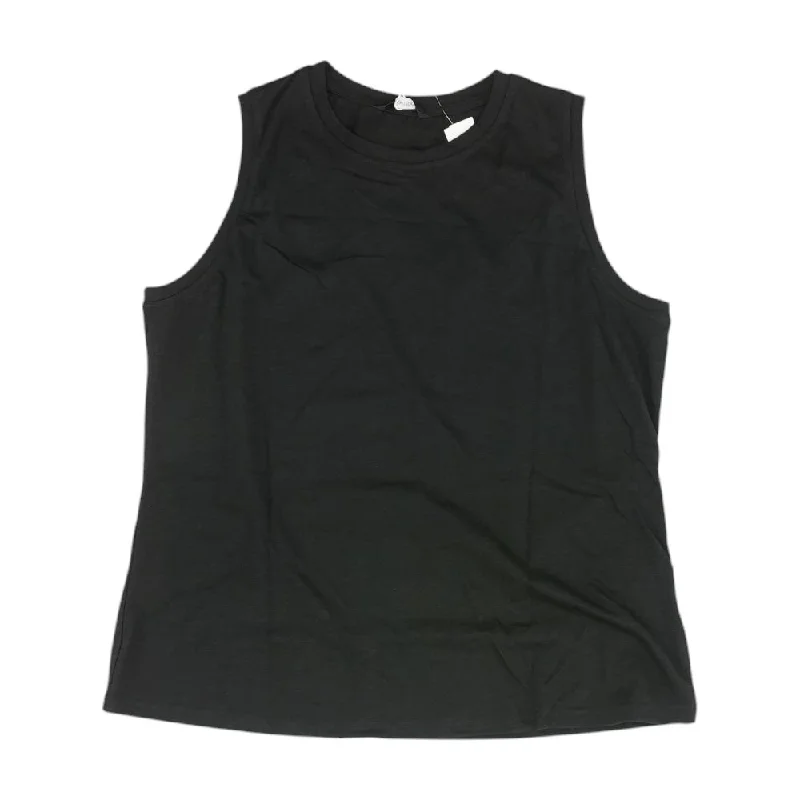 Black Solid Active Tank cotton tank top