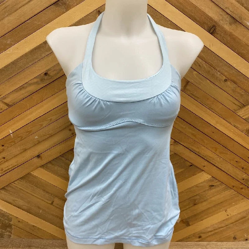 Lululemon - Women's Active Tank with Built-In Bra: Light Blue-women-SM black tank top