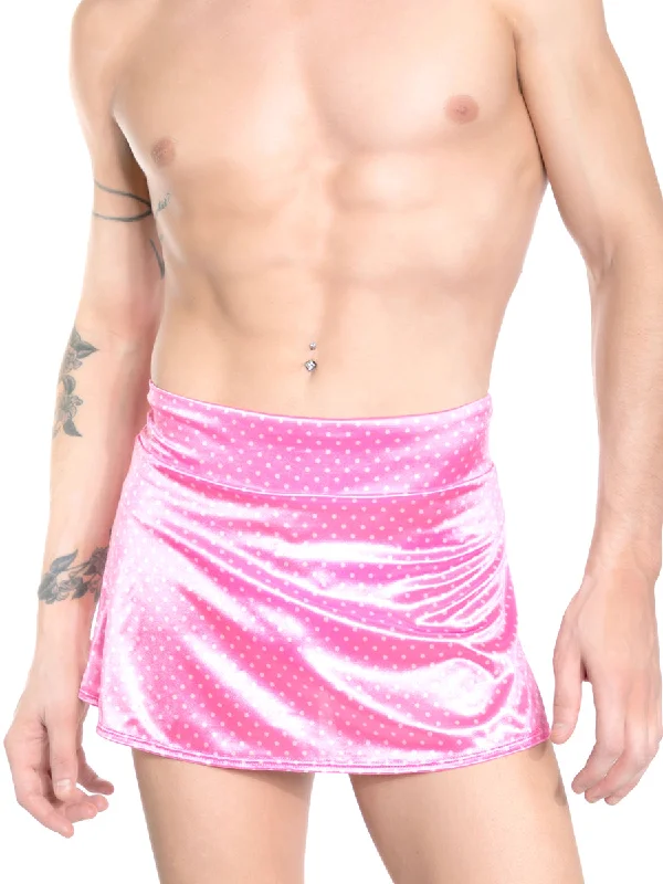 Polka Dot Satin Skirt high slit skirt