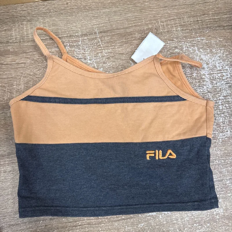 Fila - Cropped Tank : grey peach-women-SM mesh tank top