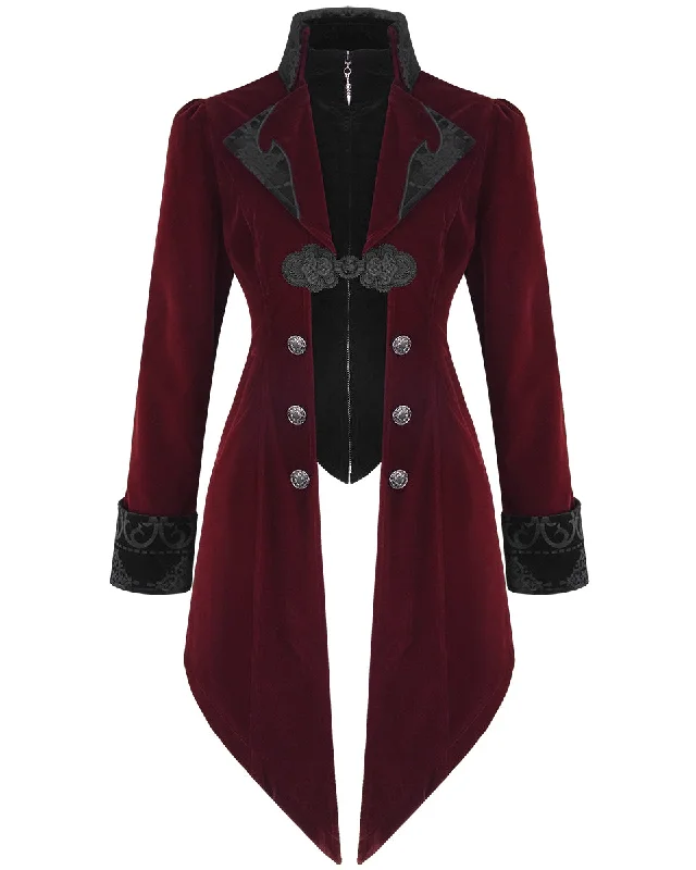 Devil Fashion Womens Lannister Jacket - Red & Black Oversized Jacket Tailored Jacket Straight Jacket