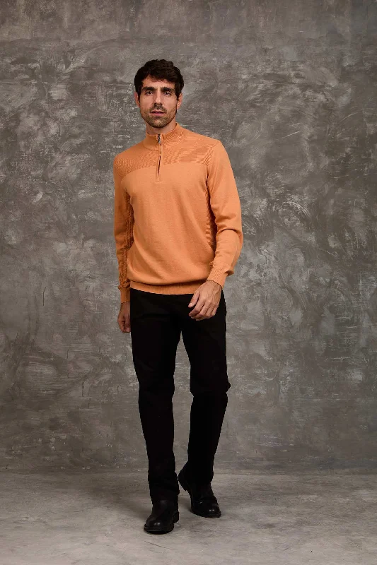 Men Regular Fit Pullover - Orange Short Sleeve Top