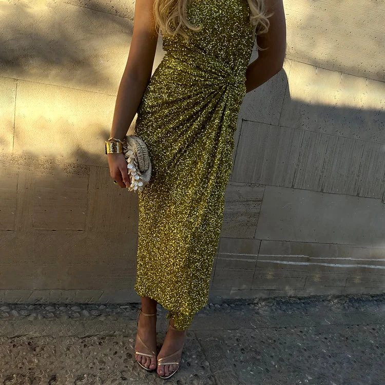 Lime Sequin Jaspre Skirt velvet skirt luxury