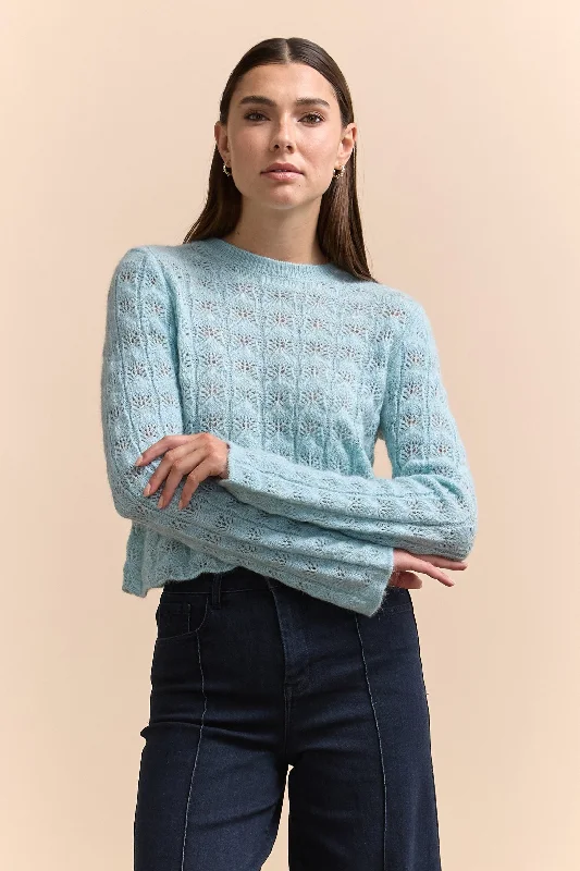 Textured crew neck sweater Sweater Knitwear Pullover