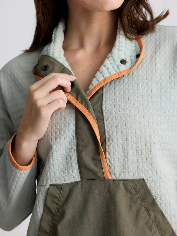 Free Fly Gridback Fleece Snap Pullover Womens Peter Pan Collar