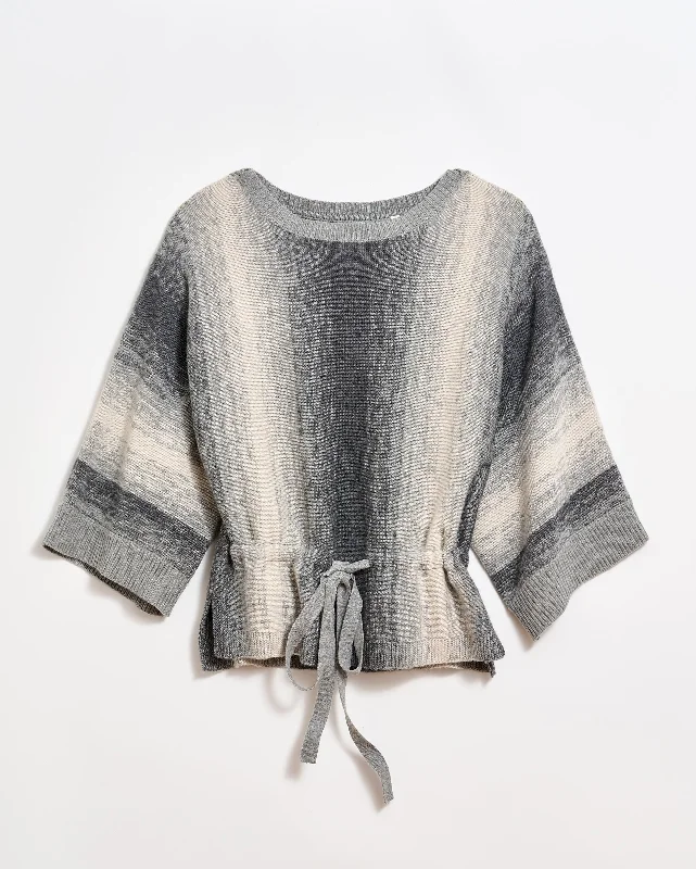 Drawstring Waist Sweater High Neck Crew Neck V-Neck
