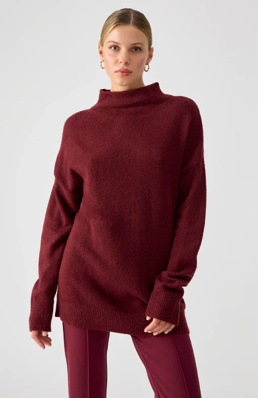 Sanctuary - Change Of Season Tunic Sweater Spandex Blend Rayon Blend Denim Blend