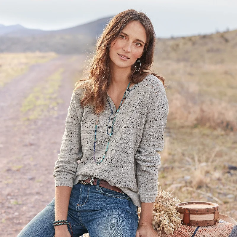 Devon Sweater Henley Plaid Sweater Polka Dot Checkered