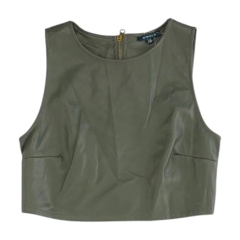 Gray Solid Cropped Tank boho tank top