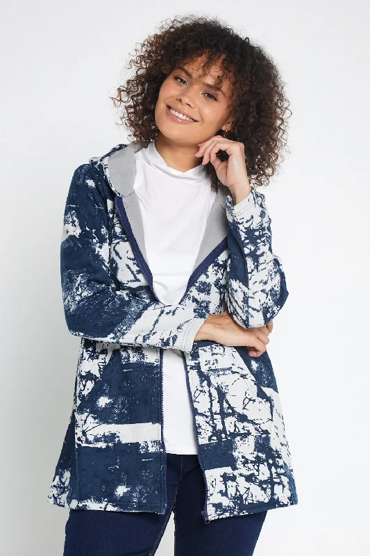 Hastings Fleece Lined Jacket - Navy/White Jersey Jacket Tulle Jacket Batik Jacket