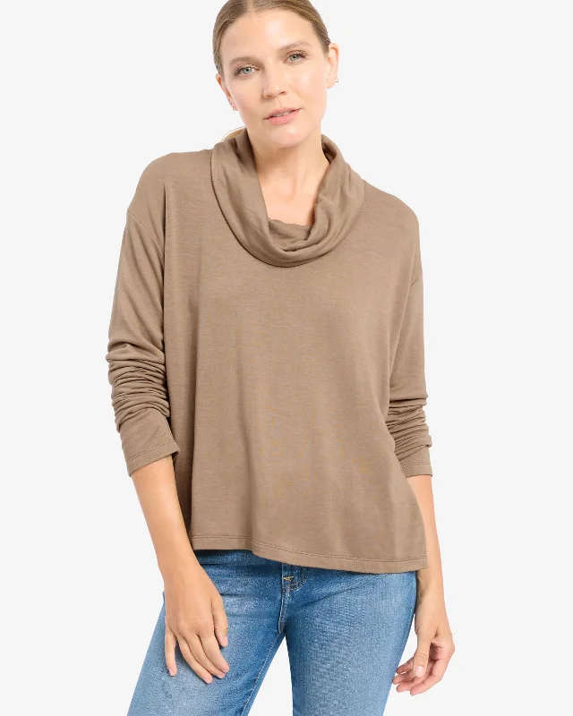 Supersoft Cloudberry Cowl Neck Pullover Boat Neck Sweater