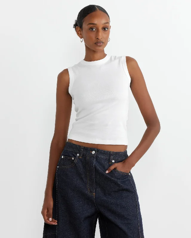 Esme Tank in White sage tank top