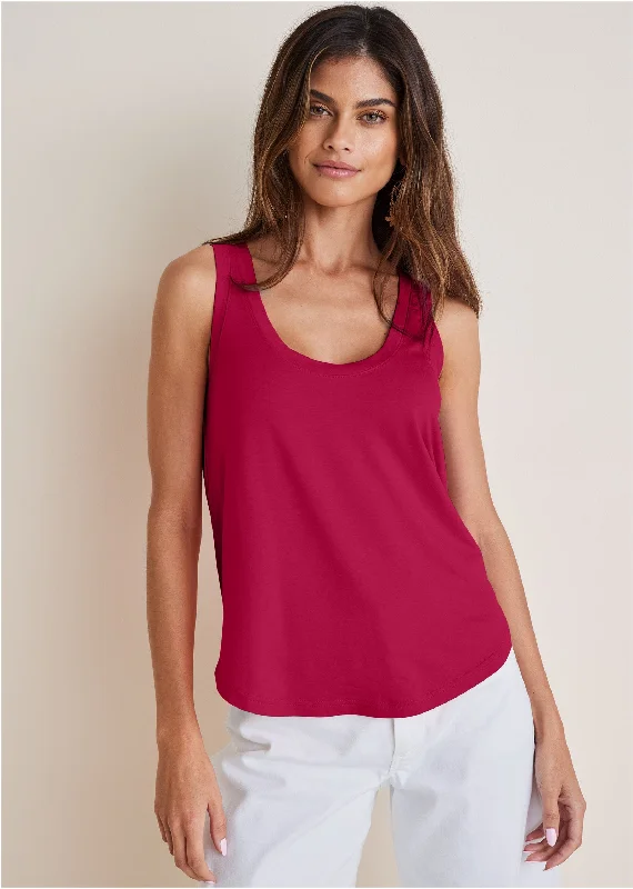 Scoop Neck Tank - Red