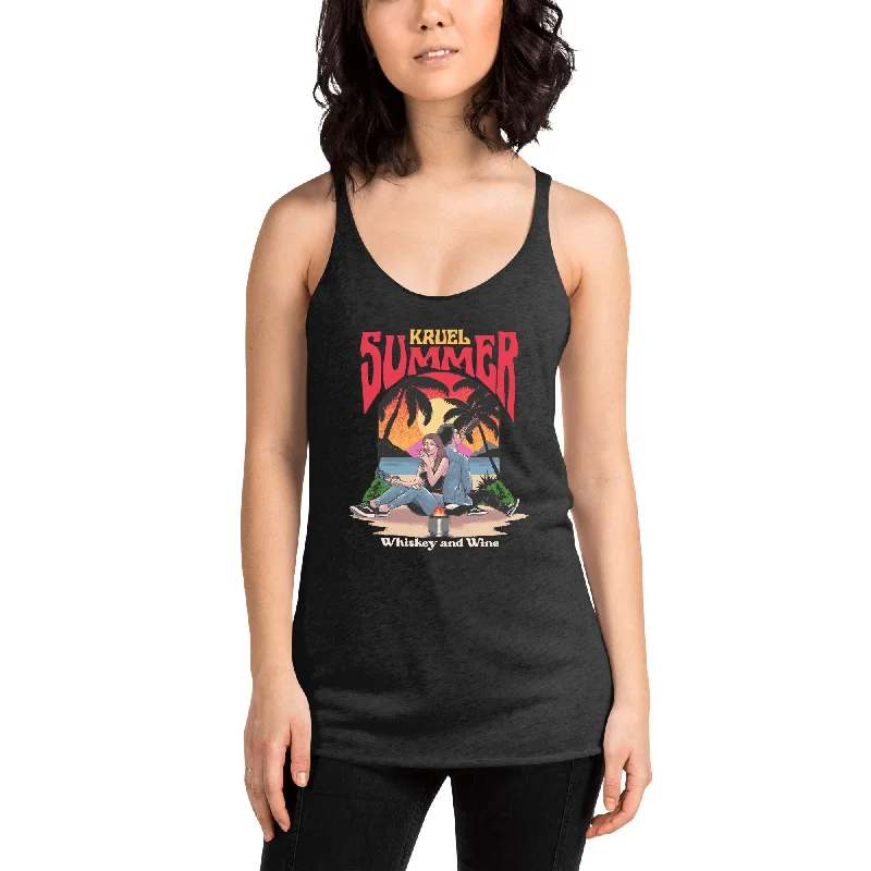 Whiskey and Wine Women's Racerback Tank fitted tank top