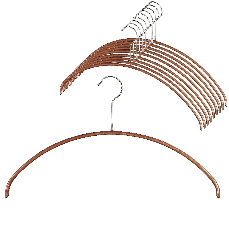 Euro Shirt, Sweater, Dress, Non-Slip Steel Clothing Hanger, Model 40P, Copper Fitted Slim Tailored