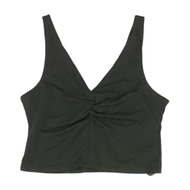Black Solid Cropped Tank sequin tank top