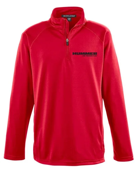 HUMMER Athletic Jacket 1/4 Zip Pullover Embroidered Boat Neck Sweater