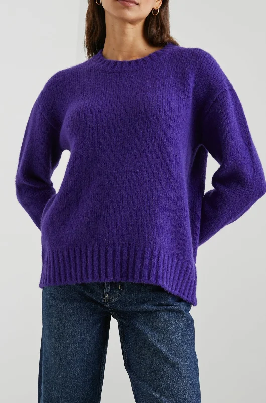 OLIVIA SWEATER - ULTRA VIOLET Spandex Rayon Corduroy