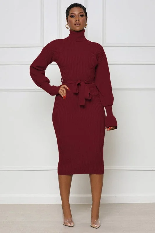 LONG MAXI SWEATER DRESS Iron Safe Non-Iron Wrinkle Free