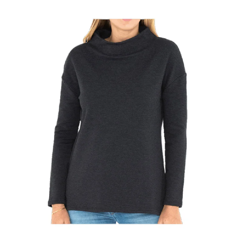 Free Fly Bamboo Thermal Fleece Womens Mockneck Pullover Fine Merino Wool