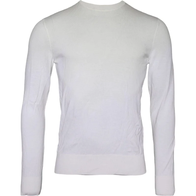 Dolce & Gabbana Off White Wool Turtle Neck Pullover Sweater Short Sleeve Top