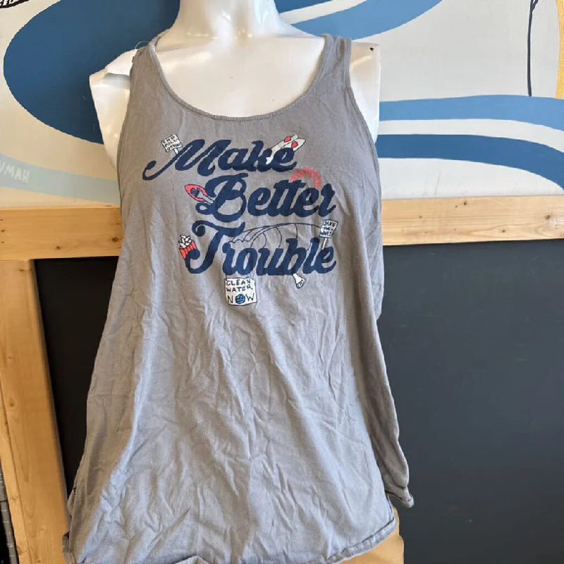 Patagonia - Women's "Make Better Trouble" Tank Top - MSRP$49: Grey-women-LG lace tank top