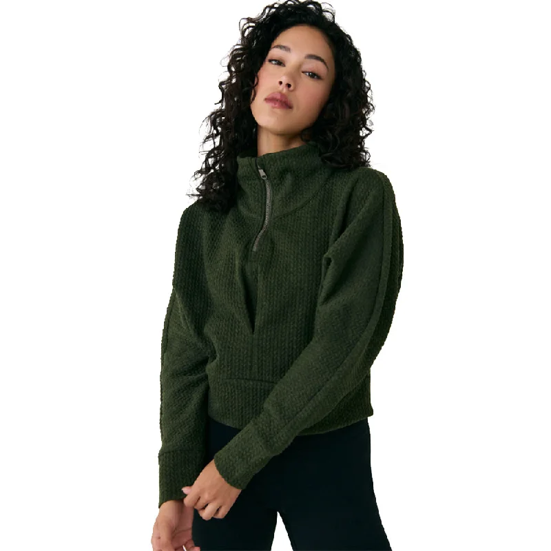Lole Clover Half-Zip Womens Pullover Ribbed Crew Neck
